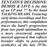Talking Heads - Tentative Decisions 1974 - 1976 (RSD Black Friday 2025)